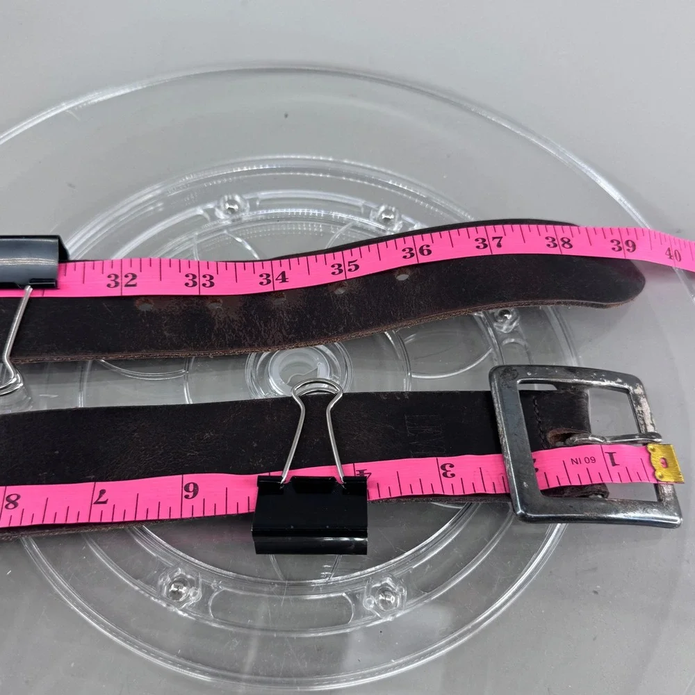 Levis Mens Belt Split Cowhide Leather Made in USA Distressed Brown 32/80 Rugged